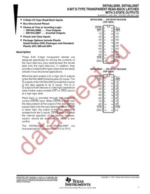 SN74ALS666DWG4 datasheet  